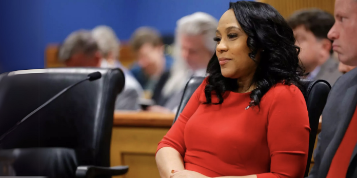 Fulton County District Attorney Fani Willis at the final arguments in her disqualification hearing at the Fulton County Courthouse on March 1, 2024, in Atlanta, Alex Slitz / AFP - Getty Images pool